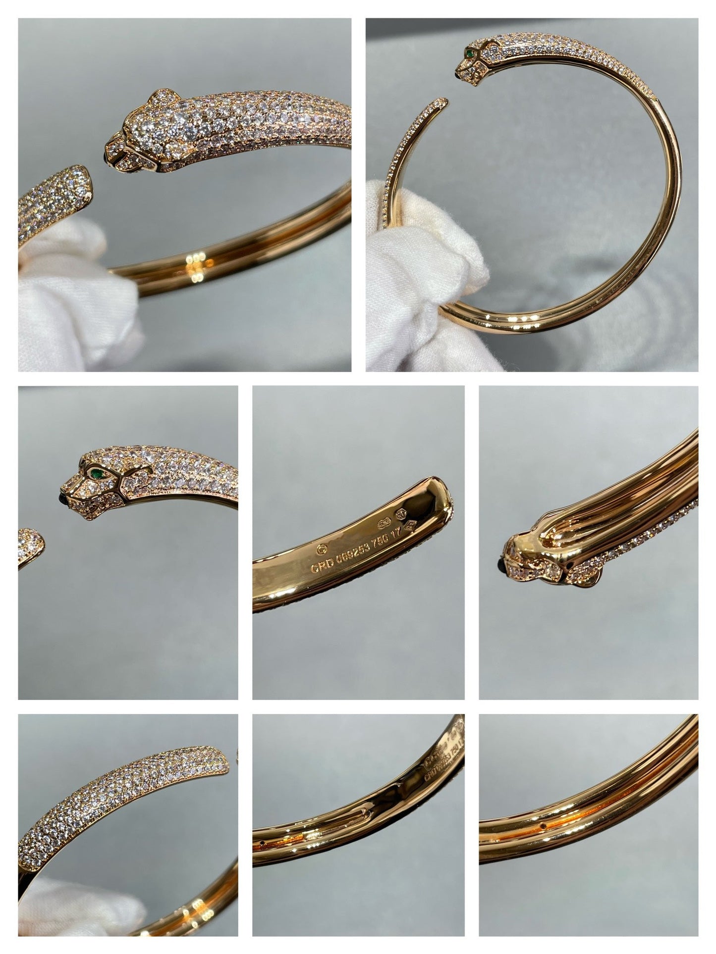 CARTIER PANTHERE FULL DIAMOND OPEN BRACELET