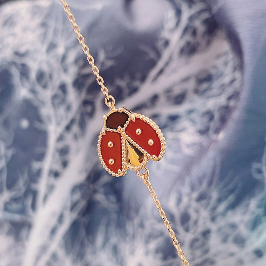 VCA LUCKY SPRING 1 MOTIF PINK GOLD BRACELET