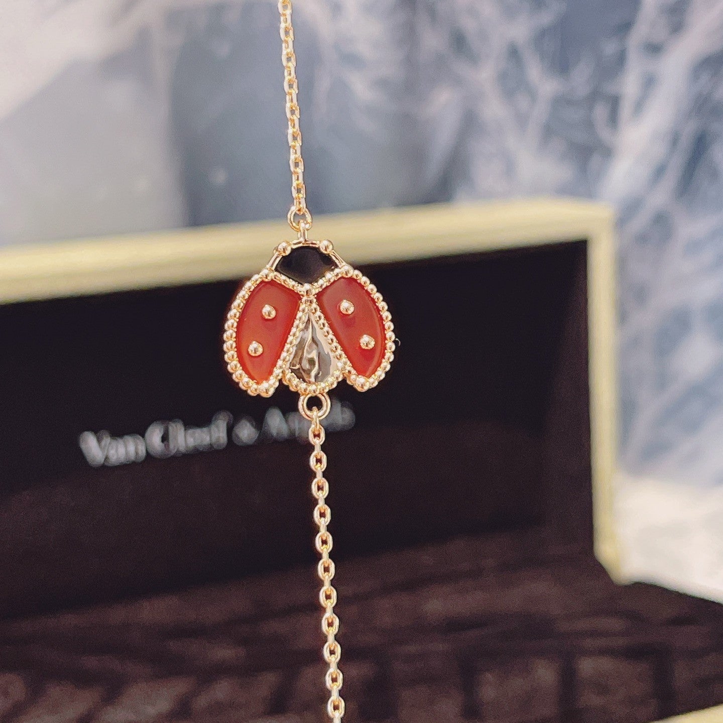 VCA LUCKY SPRING 1 MOTIF PINK GOLD BRACELET