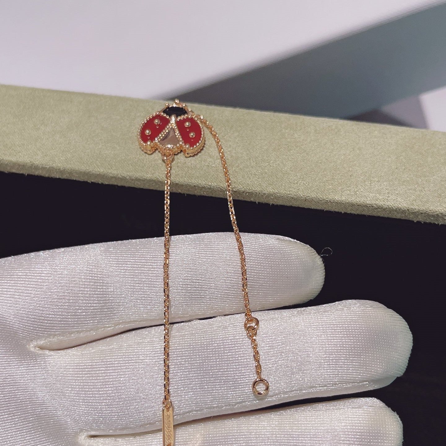 VCA LUCKY SPRING 1 MOTIF PINK GOLD BRACELET