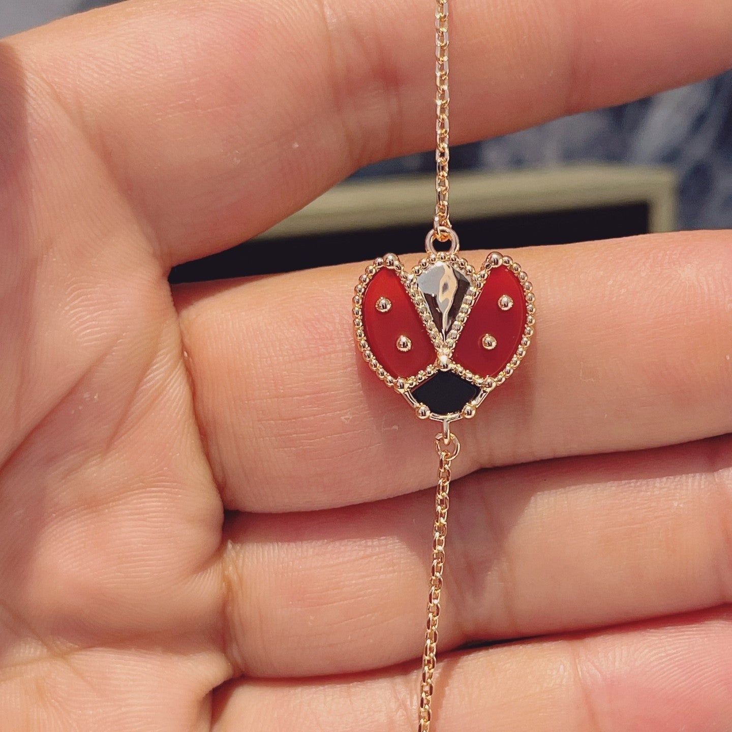 VCA LUCKY SPRING 1 MOTIF PINK GOLD BRACELET