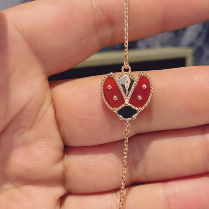 VCA LUCKY SPRING 1 MOTIF PINK GOLD BRACELET