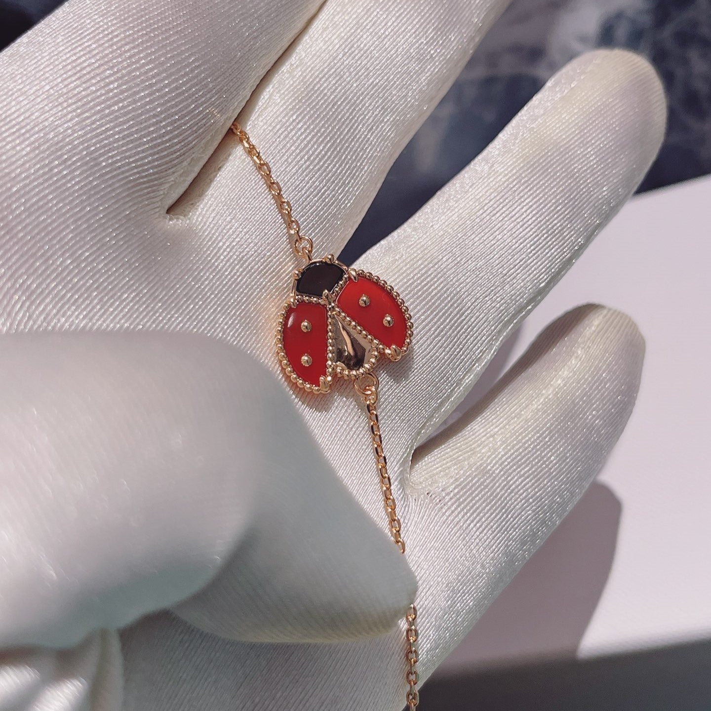 VCA LUCKY SPRING 1 MOTIF PINK GOLD BRACELET