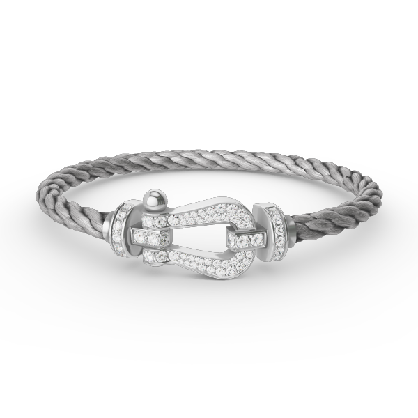 FRED FORCE LARGE HORSESHOE FULL DIAMOND BRACELET SILVER