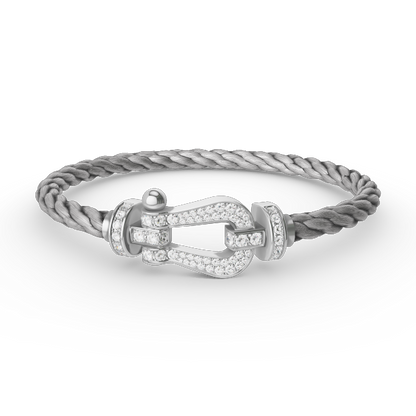 FRED FORCE LARGE HORSESHOE FULL DIAMOND BRACELET SILVER