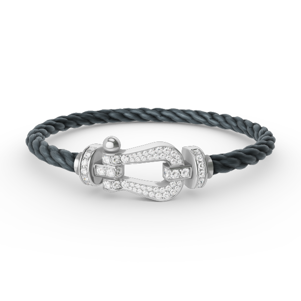 FRED FORCE LARGE HORSESHOE FULL DIAMOND BRACELET SILVER