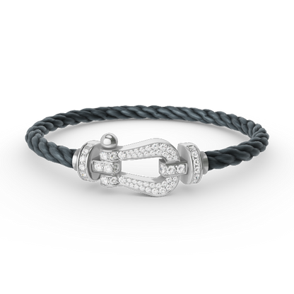 FRED FORCE LARGE HORSESHOE FULL DIAMOND BRACELET SILVER