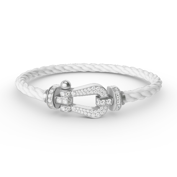 FRED FORCE LARGE HORSESHOE FULL DIAMOND BRACELET SILVER