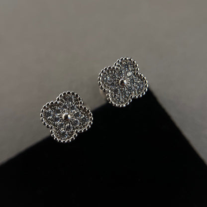 VCA CLOVER MINI DIAMOND STUD EARRINGS