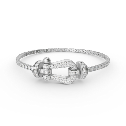 FRED FORCE LARGE HORSESHOE FULL DIAMOND TENNIS BRACELET